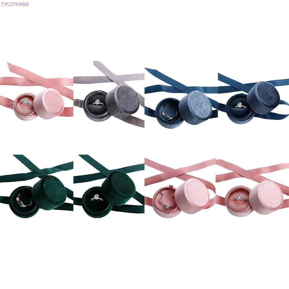 TMZ14968 Displays Box Handmade สร้อยคอแหวนหมั้นกํามะหยี่รอบกล่องของขวัญเครื่องประดับแฟชั่น