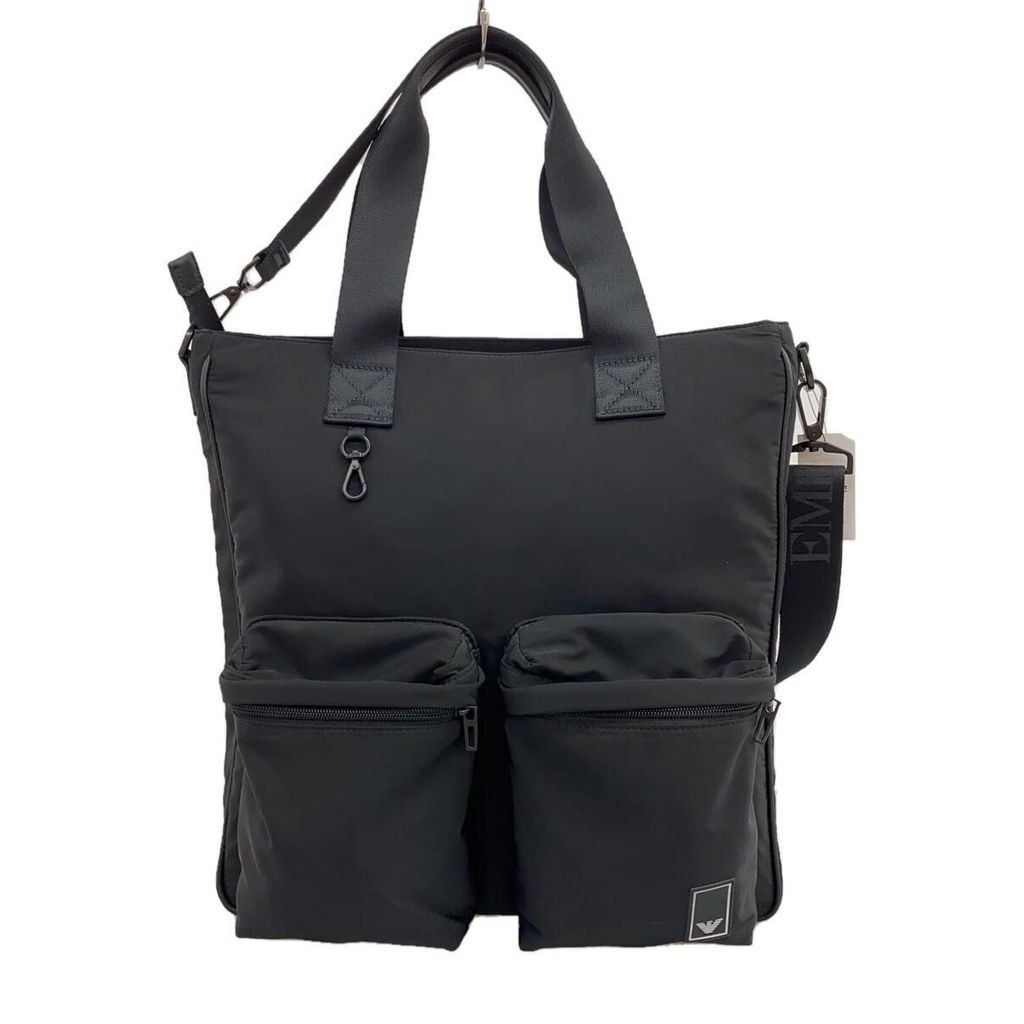 Emporio Armani Tote Bag Purse 2WAY eagle logo polyester BLK plain Y4N127 YJJ8V Direct from Japan Sec