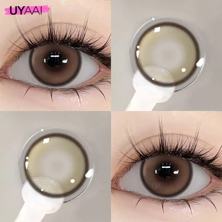 คอนแทคเลนส์สีดํา [ปกติ(0.00)] UYAAI Choco Jump series คอนแทคเลนส์สี Midnight Brown 14.2mm คอนแทคเลนส์รายเดือน