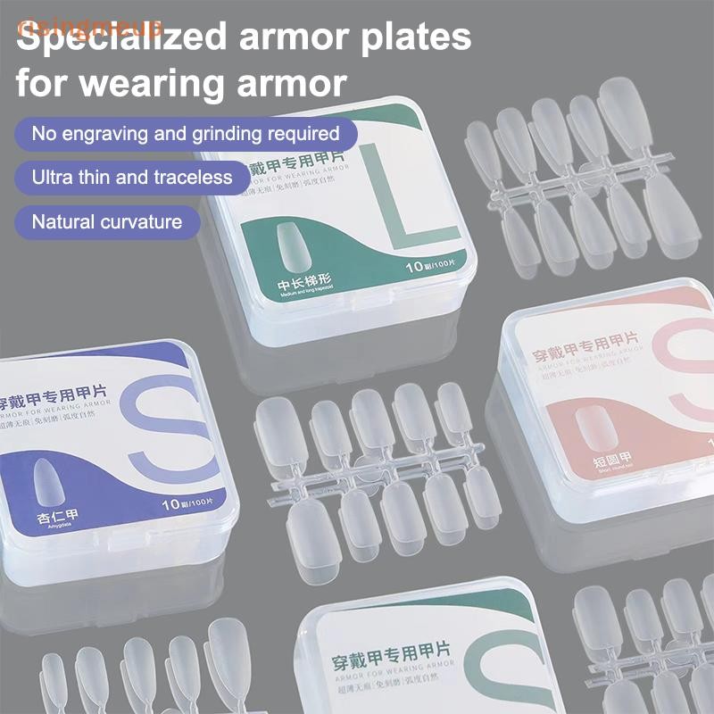 [risingmeup] 100 ชิ้น/กล่องเล็บปลอมโปร่งใสกดบนเล็บครอบคลุมเล็บปลอมเคล็ดลับสั้นรูปหยดน้ําสติกเกอร์เต็มรูปแบบสําหรับเล็บใหม่ - รูปที่ 2