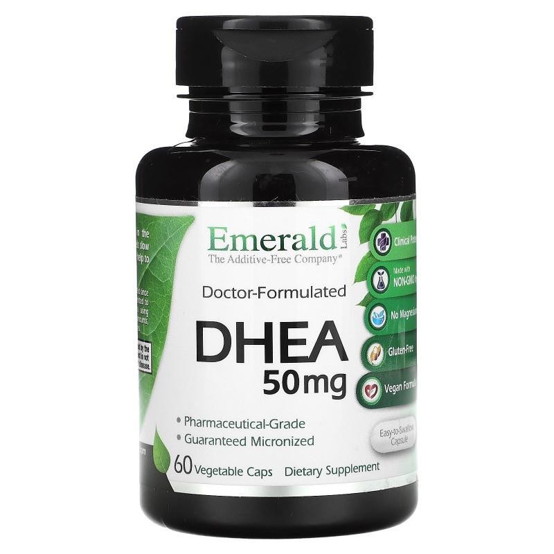 แคปซูล DHEA 50 mg 60 เม็ด มังสวิรัติ จาก Emerald Laboratories