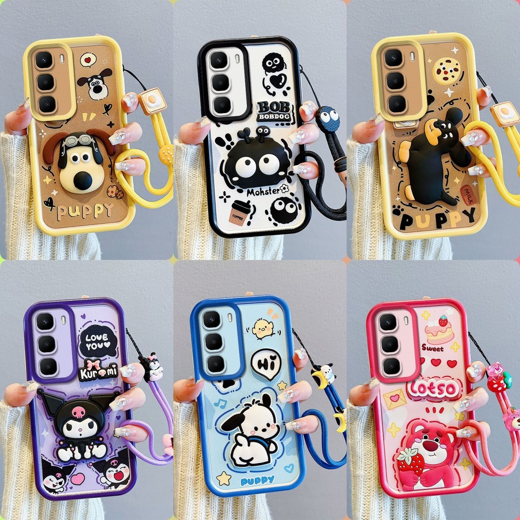 เคส INFINIX HOT 60 HOT 60i HOT 60 PRO HOT 60 PRO + เคสโทรศัพท์ตุ๊กตาสติ๊กเกอร์น่ารัก