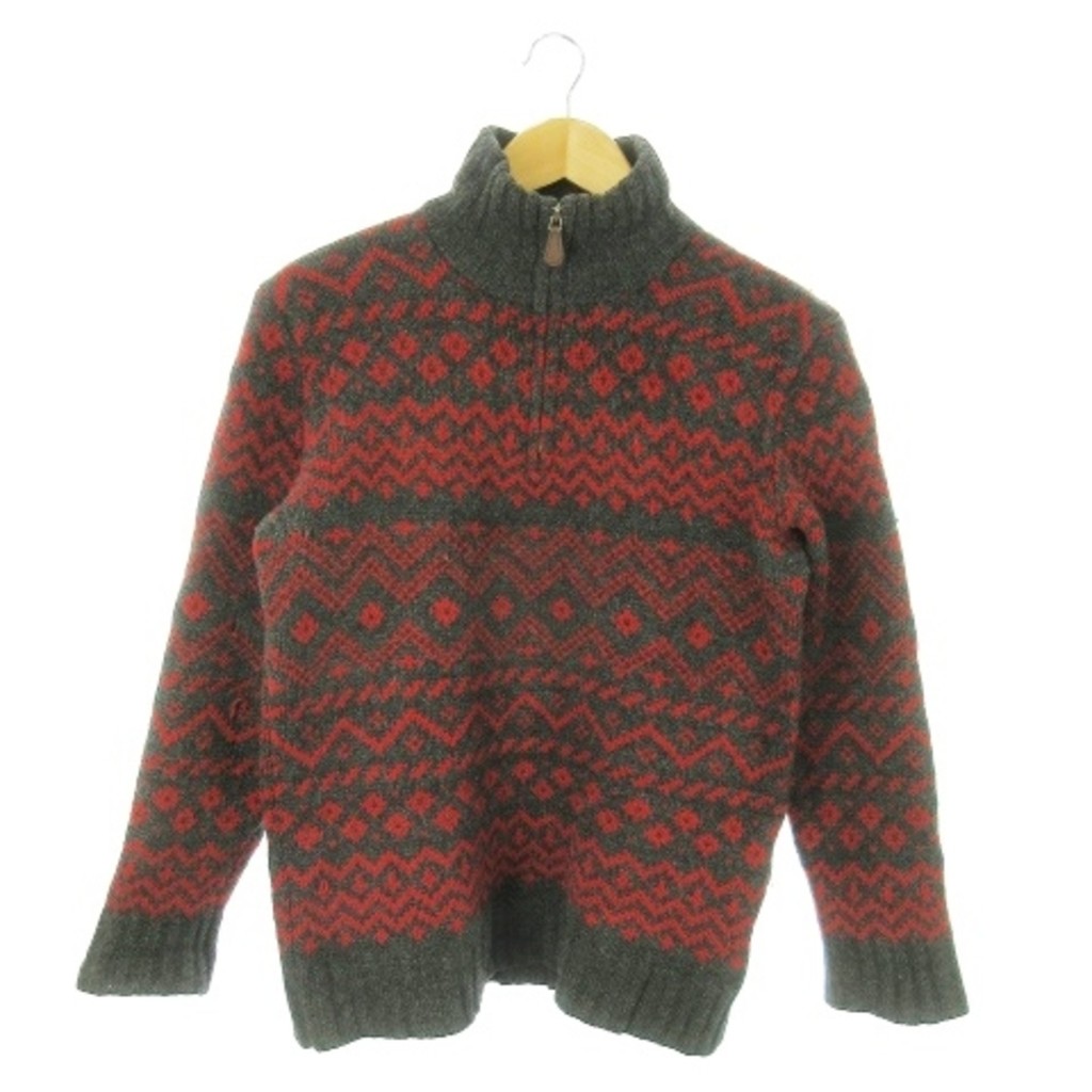J.CREW CREW Sweater สีเทา Zip half High คอยาวแขนยาวส่งตรงจากญี่ปุ่น มือสอง
