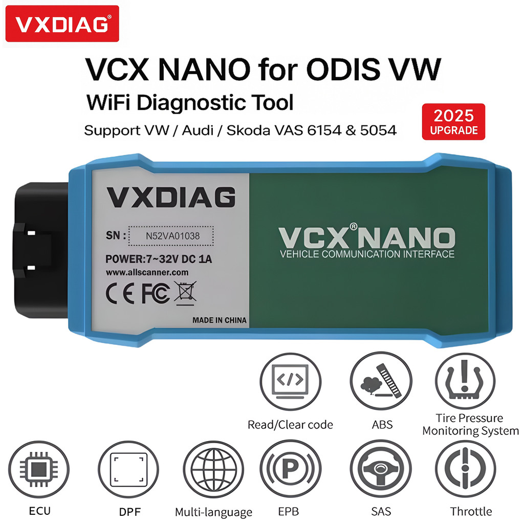 VXDIAG VCX NANO VAS 6154 WiFi OBD2 เครื่องมือวินิจฉัยสําหรับ VW Audi Skoda ที่นั่ง Bentley Lamborghi