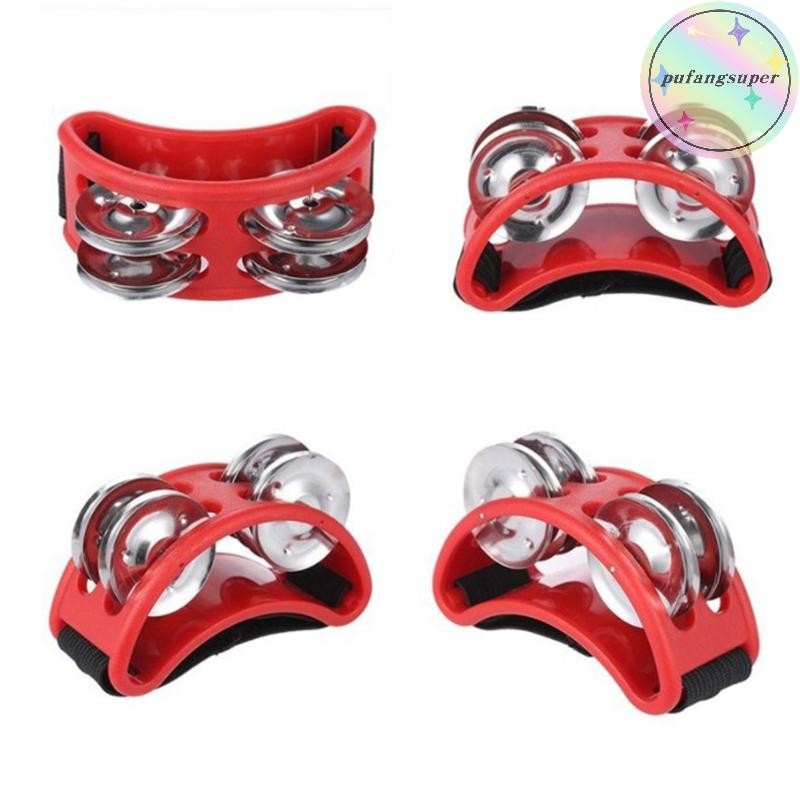 Pufangsuper เท้า Tambourine เครื่องดนตรีกระทบกลองเท้า Shaker เครื่องดนตรีสําหรับนักร้องกีตาร์ Player