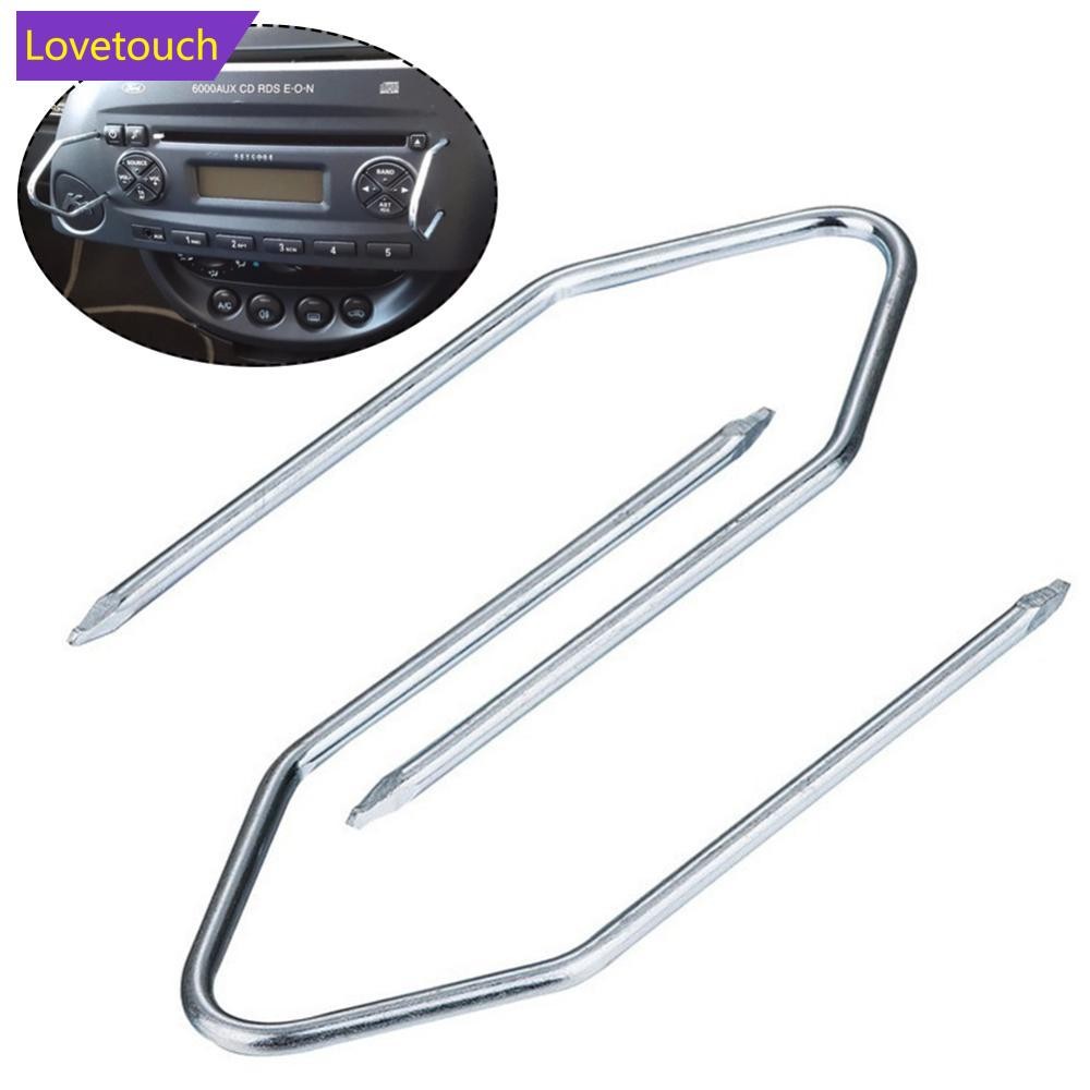 LOVETOUCH 2 ชิ้นรถวิทยุสเตอริโอกําจัดคีย์เครื่องมือ CD วิทยุกําจัด Pins ปุ่มใช้งานง่ายสําหรับ Fiat 5