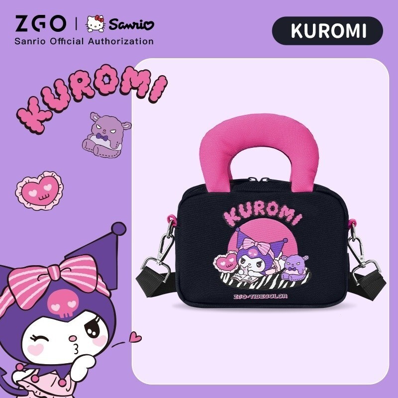 กระเป๋าสะพายข้างและกระเป๋าเป้สะพายหลังสีดำสำหรับผู้หญิง แบรนด์ ZGO Sanrio Kuro