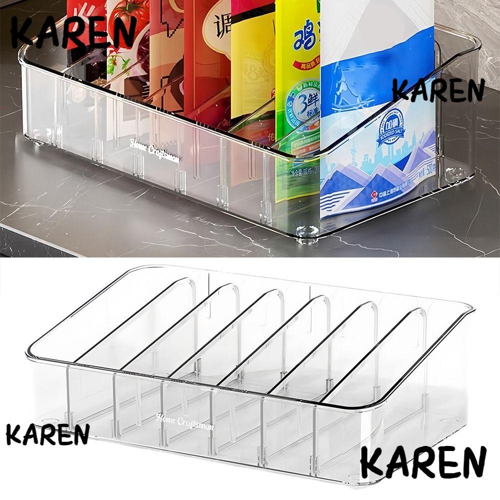 KARENGOODS ที่ใส่ช่อง, ถาดใส่ของอะคริลิคเก็บของ 7 ช่อง, ที่ใส่เครื่องสําอางแบบใสพลาสติกห้องครัว