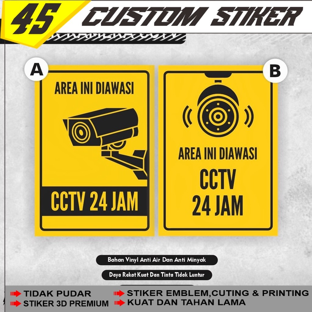 สติ๊กเกอร์กล้องวงจรปิด / สติ๊กเกอร์ CCTV / สติ๊กเกอร์กล้องวงจรปิด 24 ชั่วโมง / สติ๊กเกอร์กล้องวงจรปิ