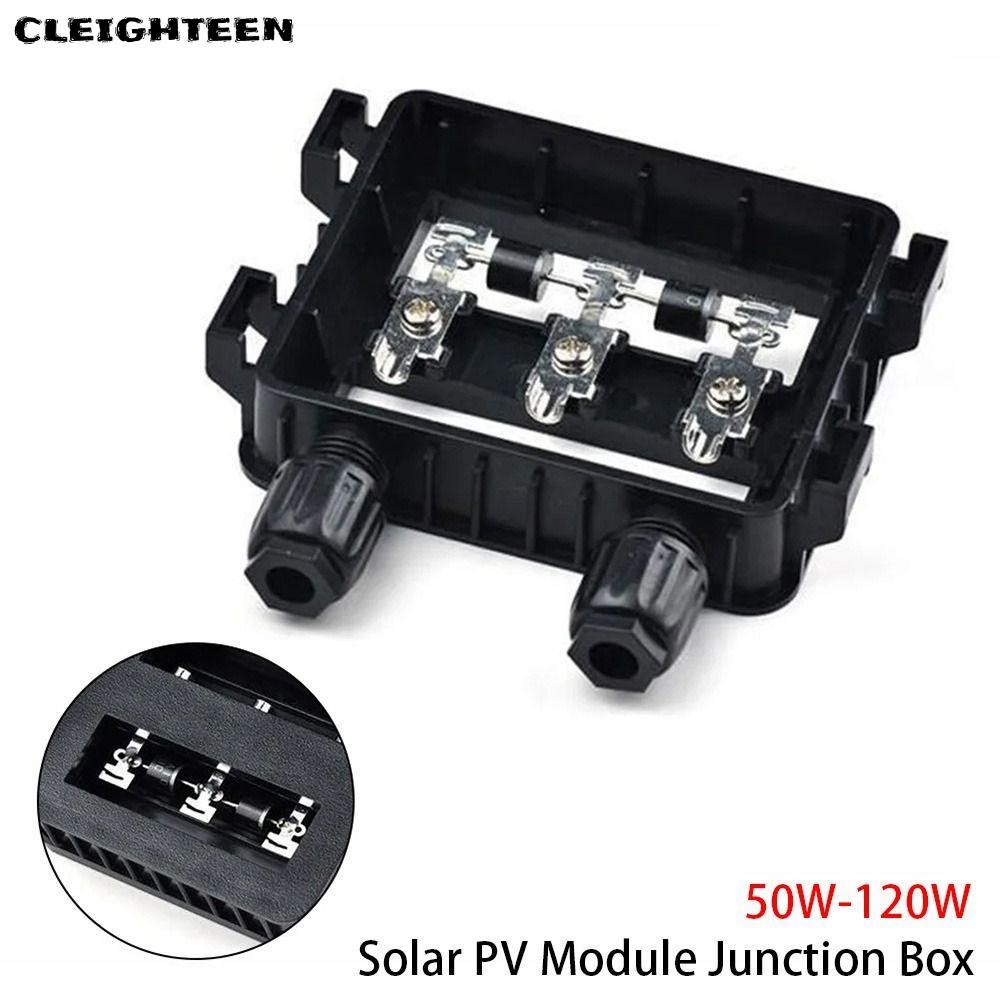 CLEIGHTEEN 1 ชิ้นกล่องแยก, IP65 กันน้ําสีดํา PV โมดูลกล่อง,ทนทานเครื่องมือทดสอบไฟฟ้า 50W-120W 6A สํา