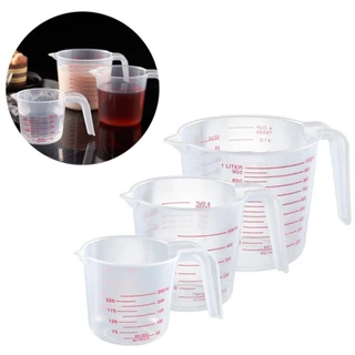 ENGANUNSOON สําเร็จการศึกษาถ้วยตวง,พร้อม Spout พร้อมที่จับถ้วยตวงพลาสติก, ถ้วยเครื่องหมายออนซ์และ Ml แป้งวัด