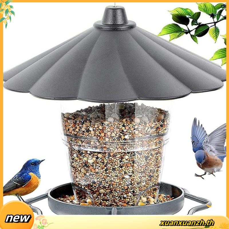 I4otpc ถาดให้อาหารนกอัตโนมัติ แบบแขวน ความจุขนาดใหญ่ สําหรับตกแต่งสวน กลางแจ้ง