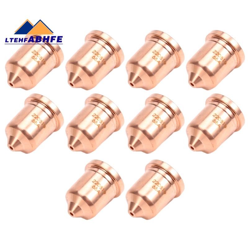 [ขายร้อน L]10 ชิ้น 220819 65A หัวฉีด Fit สําหรับวัสดุสิ้นเปลืองไฟฉายตัดพลาสม่า 65/85/105