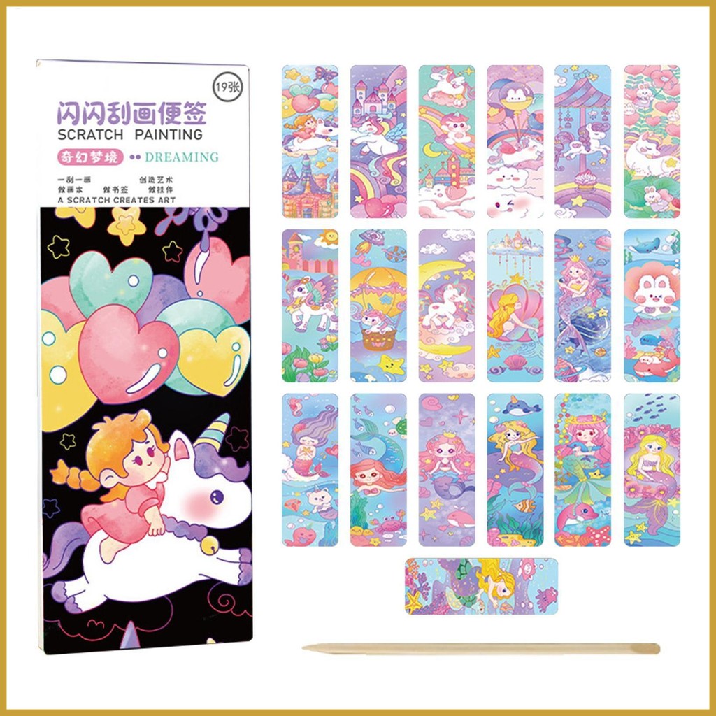 Kids Scratch off Art Set Scratch off Paper Note Scratch off Art Crafts Notes Art Craft Kit ร้านสร้าง