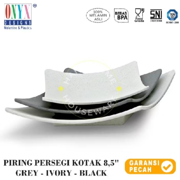 ONYX 8.5in Cosmic Square Plate จานสี่เหลี่ยมเมลามีนพรีเมี่ยม 21ซม