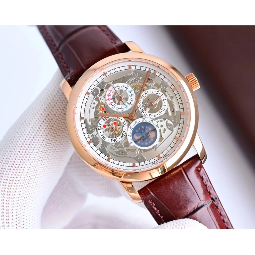 นาฬิกาปฏิทินถาวร Jiang Shi.Denton Heritage Series รุ่น: 43175/000R-9687.นาฬิกาเส้นผ่านศูนย์กลาง 41 ม