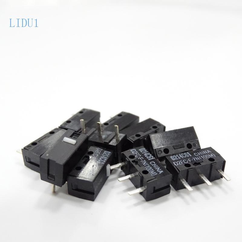 LIDU1 2 10Pcs 100M Micro Switches D2FC-F-7N 100M เม้าส์ Micro Switches Touch Switches Mice ปุ่ม Fret