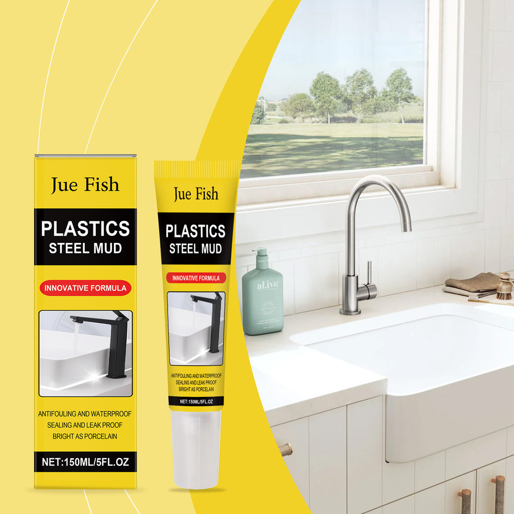 Premium Selection#JUE FISH Waterproof Leak Sealant Household Kitchen Bathroom Plastic Steel Mud Leak
