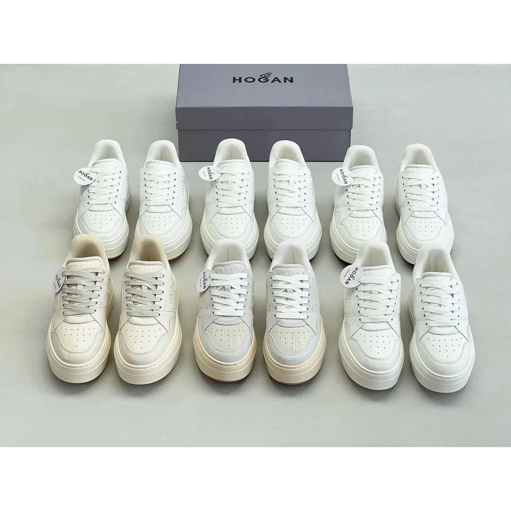 [เวอร์ชั่นท็อป] Hoga Hoga รองเท้าผู้หญิงรองเท้ากีฬาลําลองรองเท้าพ่อรองเท้าสีขาวรองเท้าขนมปังย้อนยุคเ