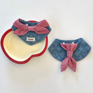 ไอซี่ สัตว์เลี้ยงน้ําลายผ้าขนหนูสัตว์เลี้ยงยีนส์เอี๊ยมย้อนยุ…