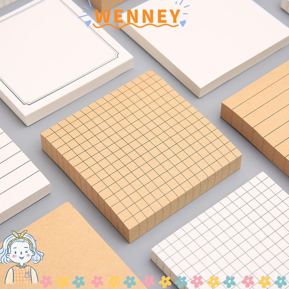 WEY 80 แผ่น Sticky Notes Simple Bookmark เครื่องเขียนสํานักงานโรงเรียน Self-กาว Notepad