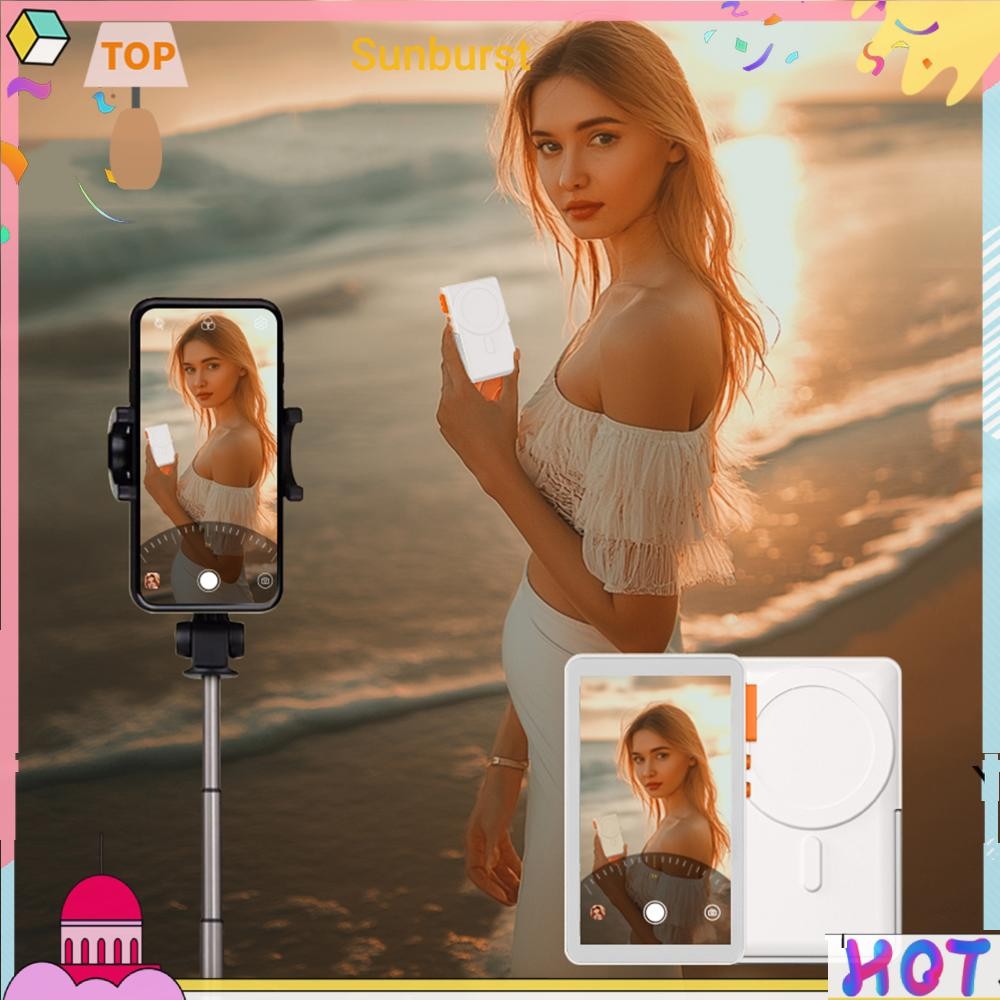 Magnetic Wireless Phone Back Camera Monitor ลําโพงในตัวโทรศัพท์ Vlog Selfie Monitor หน้าจอโทรศัพท์กล
