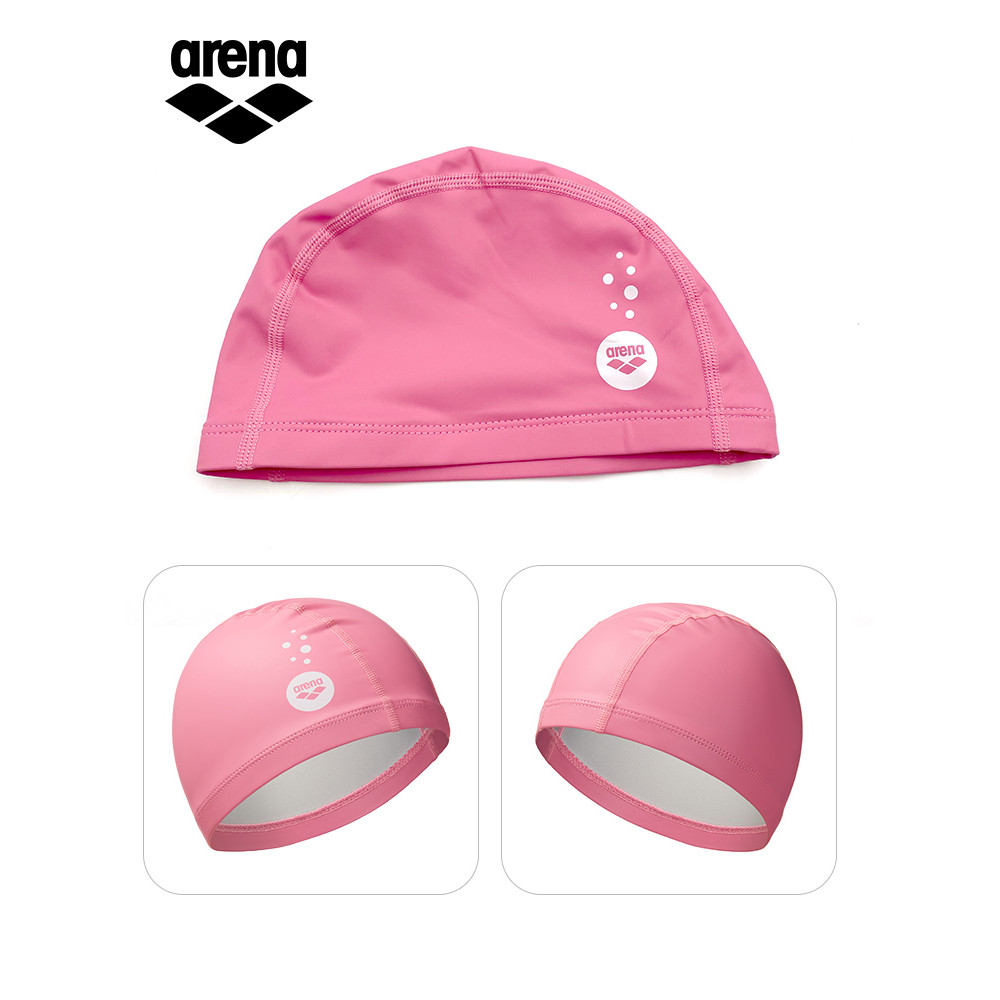 Arena arena arena หมวกว่ายน้ําเด็ก Dual-วัสดุ PU ผ้ายางไม่บีบหัวป้องกันหูเยาวชนชายหญิงหมวกว่ายน้ํา