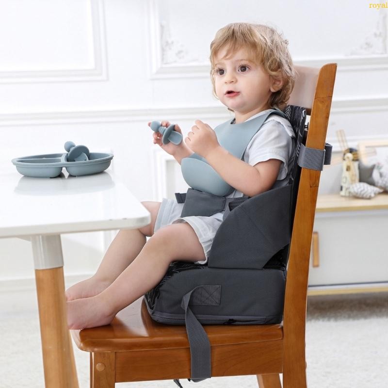 (ส่วนลดสูง)oyalking.th Kids Booster Seats Cushion Highchair Cushion Pad with Adjust Safety Belt Baby Chair Pad for
