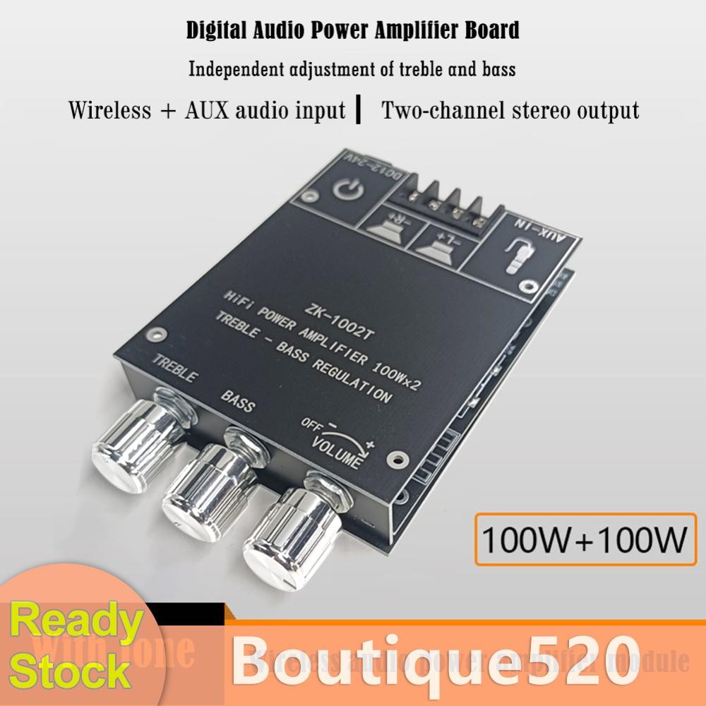 ZK-1002T Bluetooth-Compatible Amplifier HIFI 2.0 Channel 100Wx2 Audio Module Kit [boutique520.th]