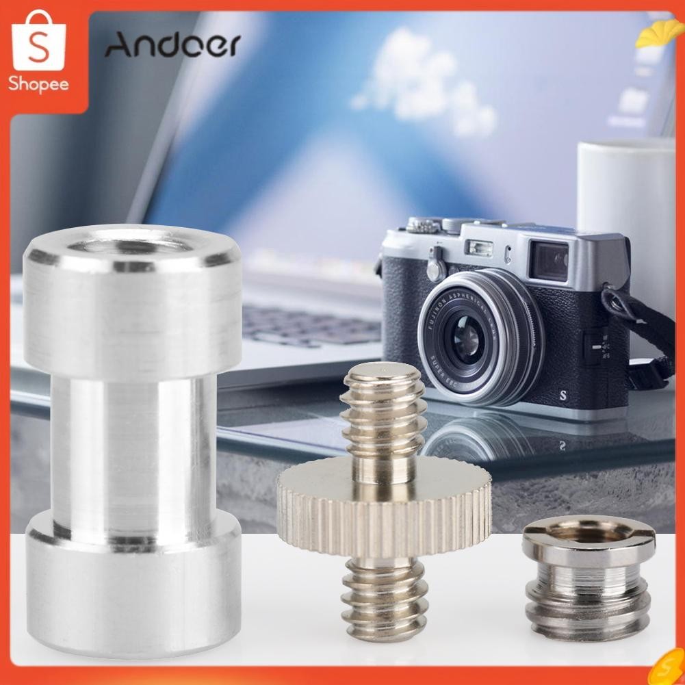 Andoer ขาตั้งกล้องอะแดปเตอร์สกรูทนทานสูงความแข็ง 1/4 นิ้วชายสำหรับร่มกล้องผู้ถือขาตั้งไฟ
