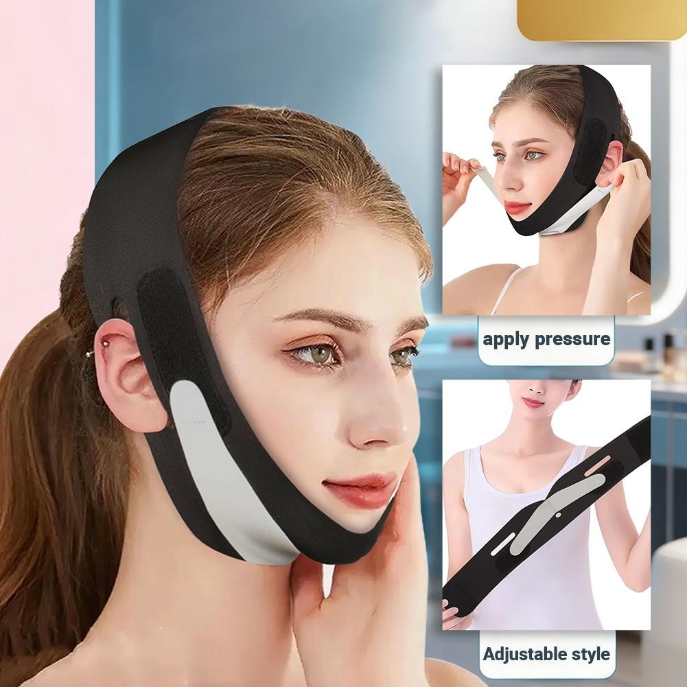 ผ้าพันแผลใบหน้ายืดหยุ่น V Line Face Shaper ผู้หญิง Chin Up Cheek Strap Face Facial เข็มขัดเครื่องมือ