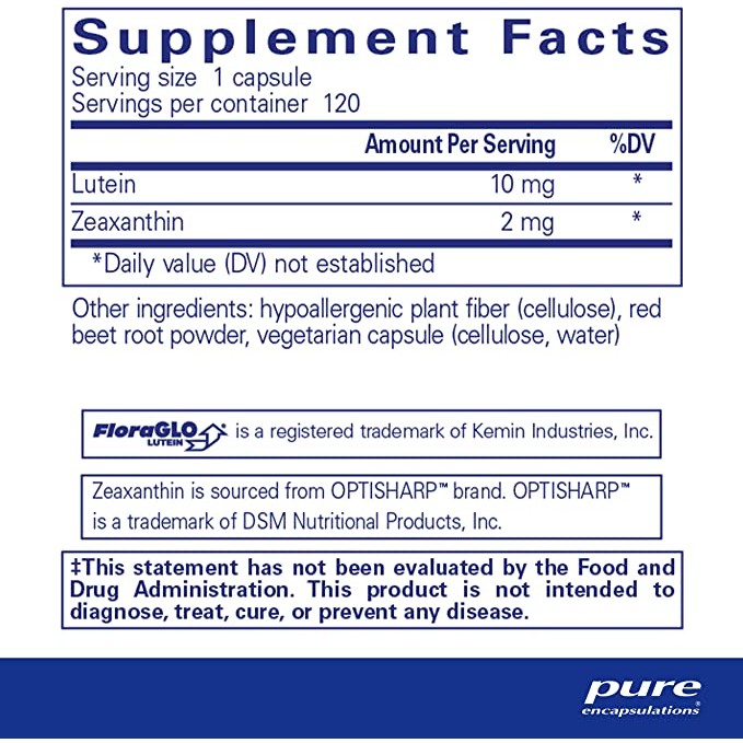 Vision Protection คุณภาพสูง Lutein/Zeaxanthin Lutein/Zeaxanthin pure60 แคปซูล