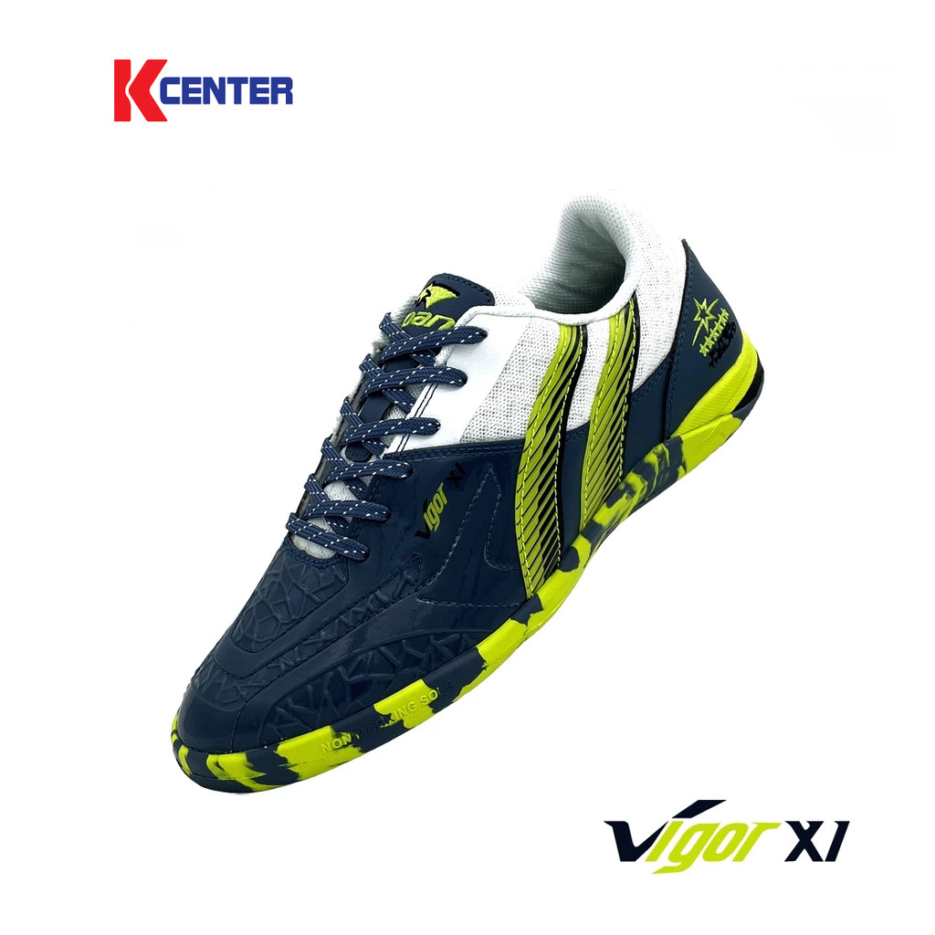 PAN รองเท้าฟุตซอล รุ่น VIGOR XI MIRCOFIBER (PF-14R2) Size 39-44 สีเทาเขียว