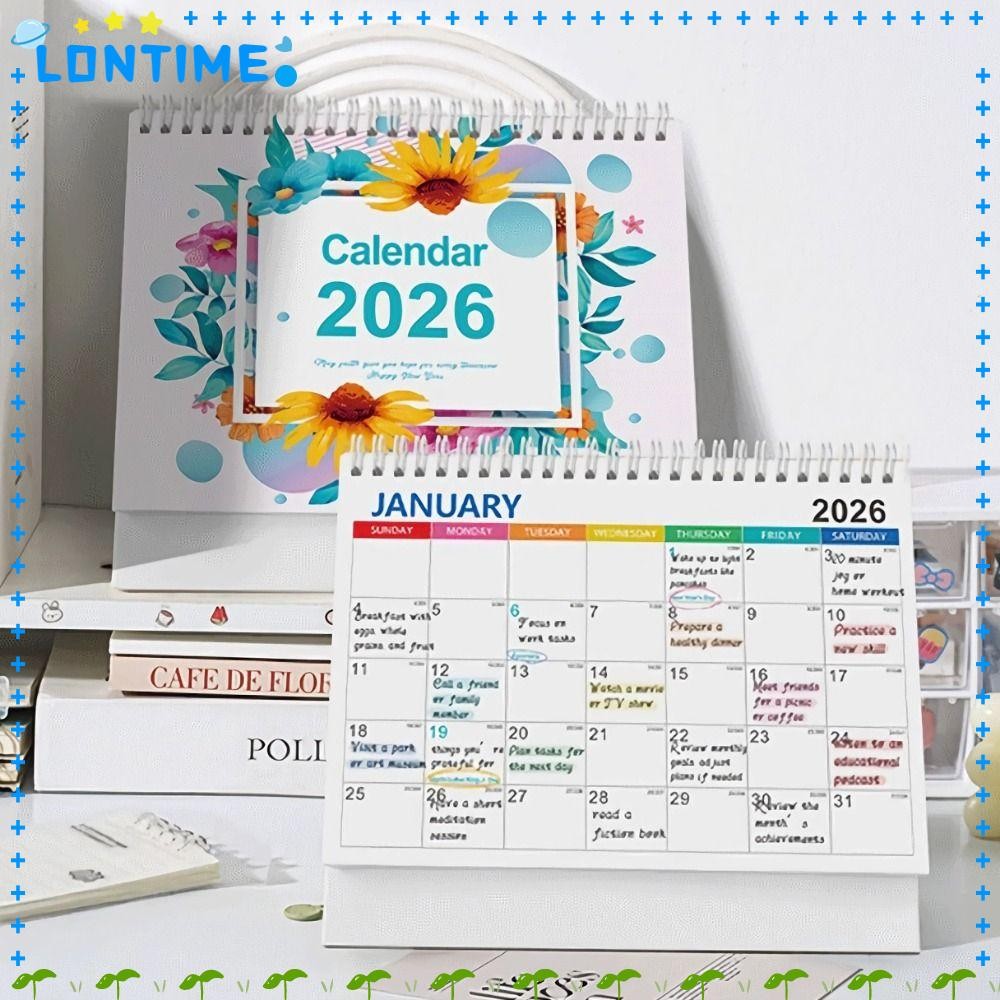 ปฏิทินตั้งโต๊ะ LONTIME รูปแบบประณีต ปฏิทินตั้งโต๊ะตกแต่ง การค้าต่างประเทศ Stable Support Binding Cal