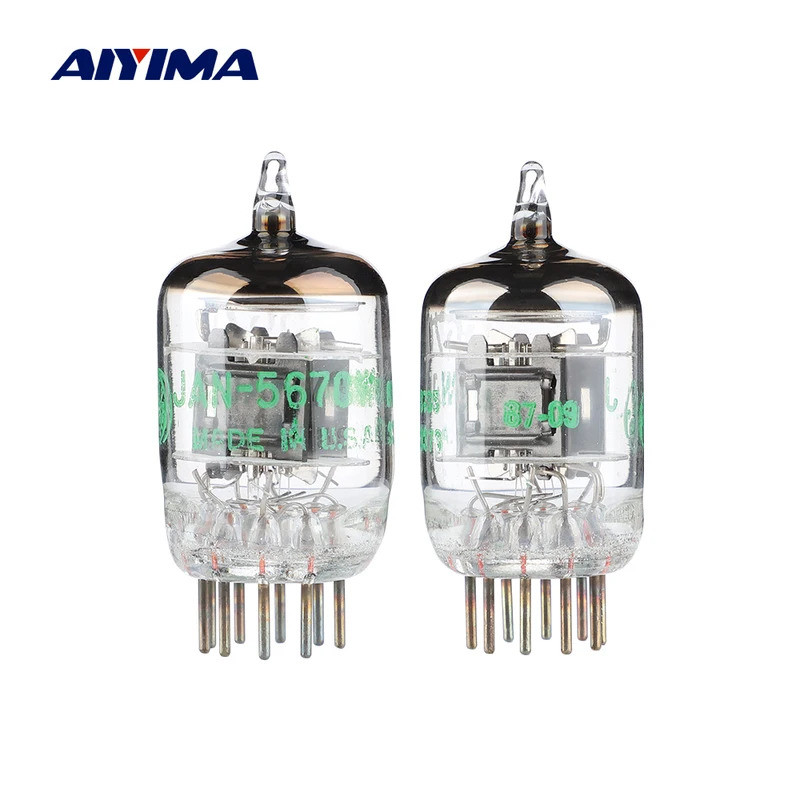 AIYIMA 2PCS GE 5670W GE5670 สูญญากาศวาล์วสูญญากาศหลอดอิเล็กทรอนิกส์อัพเกรดสําหรับ 6N3/6H3N/396A/2C51