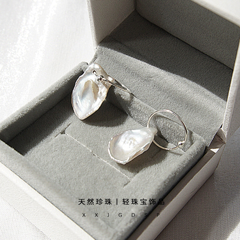 Jane Beauty ต่างหูเงินสเตอร์ลิงแบบคลาสสิก ออกแบบเอง ตกแต่งด้วยกลีบไข่มุก สำหรับผู้หญิง