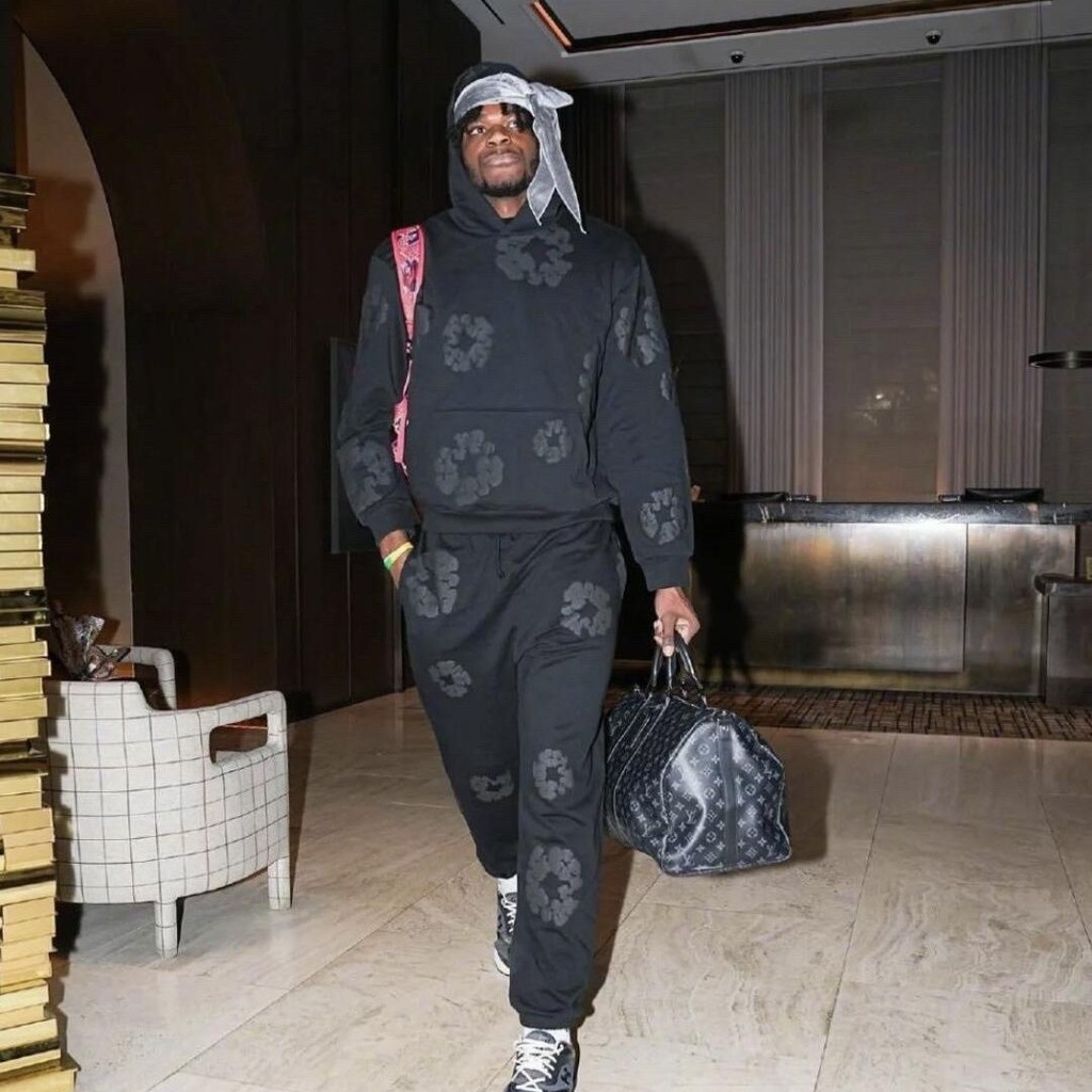 Denim Tears Foam พิมพ์ Encore เสื้อกันหนาวสีแดง Casual High Street ผู้ชายผู้หญิงหลวม Hooded ชุดหนา