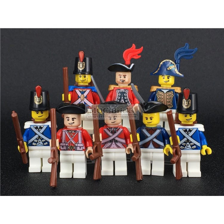 Pingo Building Block Minifigure Imperial Navy Series Medieval Pirate Navy Governor Soldier PG991-998