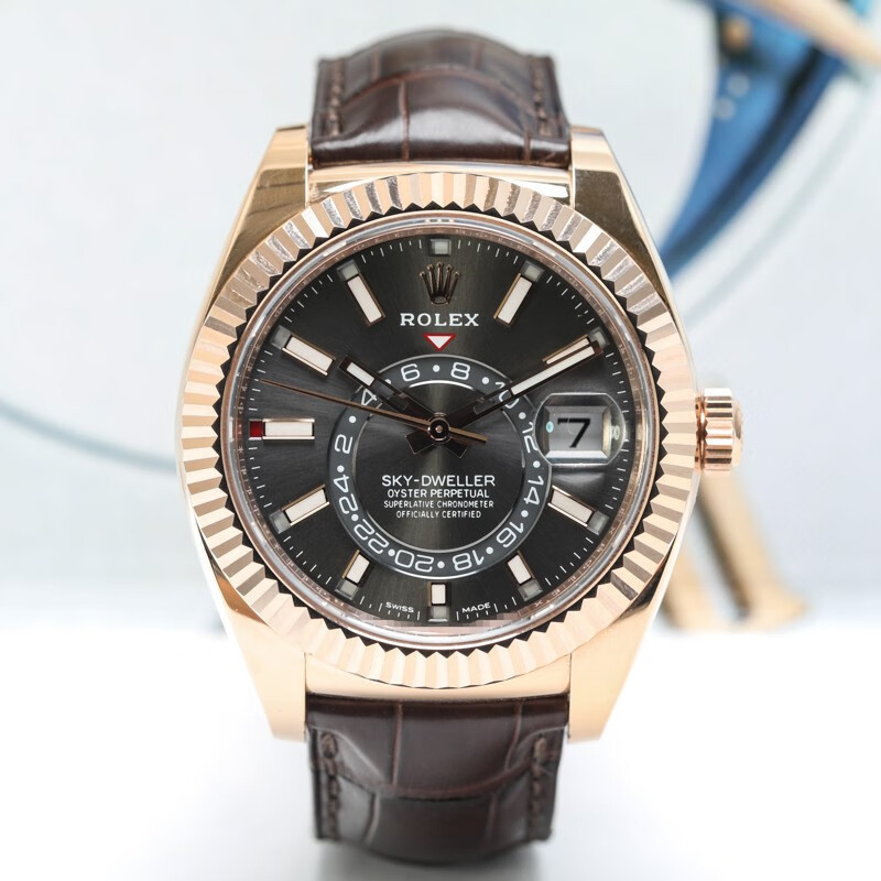 นาฬิกาผู้ชาย Rolex326135 Navigator Series Watch 42Watch เส้นผ่านศูนย์กลางวันที่ Moon Phase Dual Time