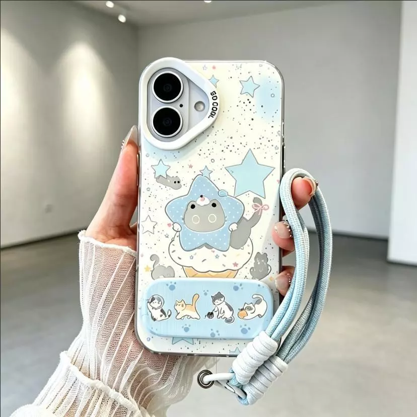 เคสกันกระแทกขาตั้งการ์ตูน สำหรับ Realme C75 C71 60 60X 50 C67 C65 C63 C61 C51 C53 C55 C30s C30 C35 C33 C31 C17 C15 C12 C11 C3 C2 C1 5i - รูปที่ 1