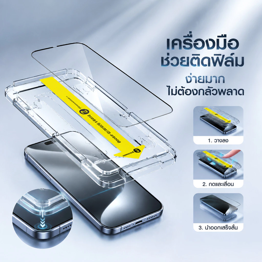 ฟิล์มกระจกหน้าจอป้องกันรอยขีดข่วน ความคมชัดสูง ป้องกันการแอบมอง สำหรับiPhone11 13 15 17ProMax พร้อมส่งD1D5D9GHM
