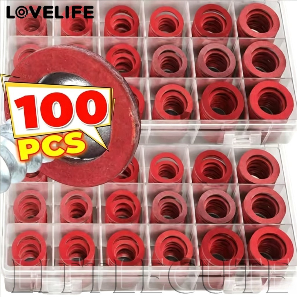 [AUTO & 3C] 100 ชิ้น/กล่อง - อลูมิเนียมน้ํามันท่อระบายน้ําปลั๊ก Crush Washer Assortment Kit Autos เครื่องยนต์กระทะปะเก็นแบนซีลแหวนฮาร์ดแวร์อะไหล่/ราคาดี