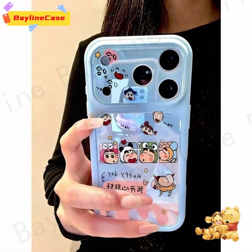 ร้อนขายอะนิเมะตารางเครยอนชินจังเคลือบเงาอะคริลินุ่มกรอบเคสโทรศัพท์เข้ากันได้กับiPhone 17 16 15 14 13 12 11 Pro Max X Xr Xs Max 8 7 Plus Cover