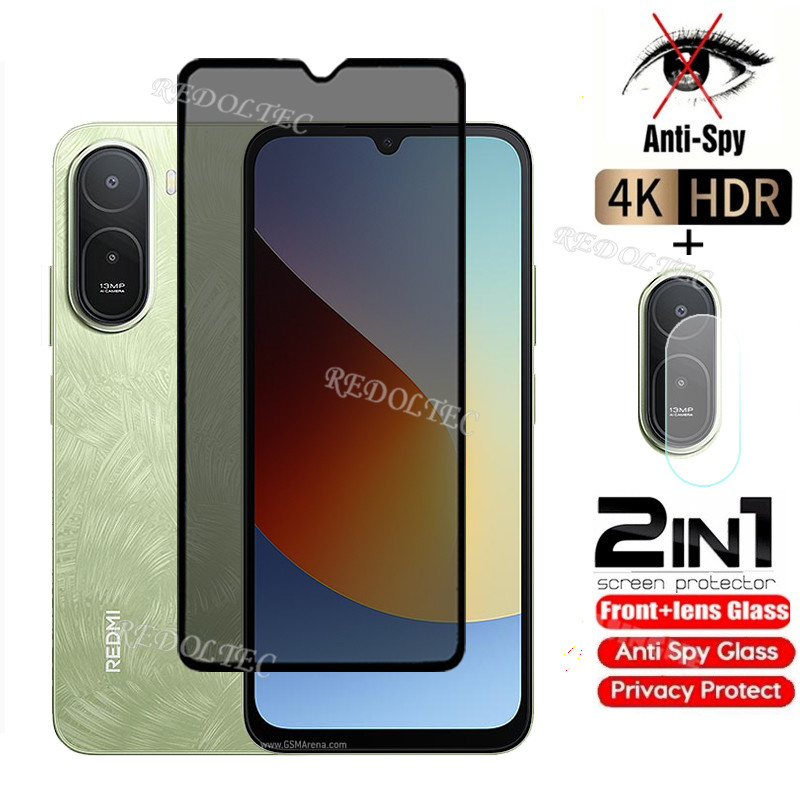Redmi A7 Pro 4Gกระจกนิรภัยส่วนตัวAnti-Spyคลุมทั้งหมดกาวเต็มหน้าจอProtector Anti Peek 2in1 ฟิล์มความเป็นส่วนตัว + ตัวป้องกันเลนส์Redmi A7Pro