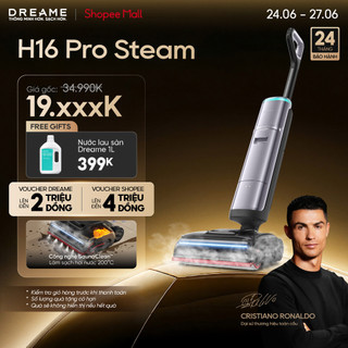 Dreame H16 Pro Steam Máy hút bụi lau sàn không dây | Lau sàn hơi nước 200℃ | Công nghệ AI cánh tay kép | BH 24 tháng