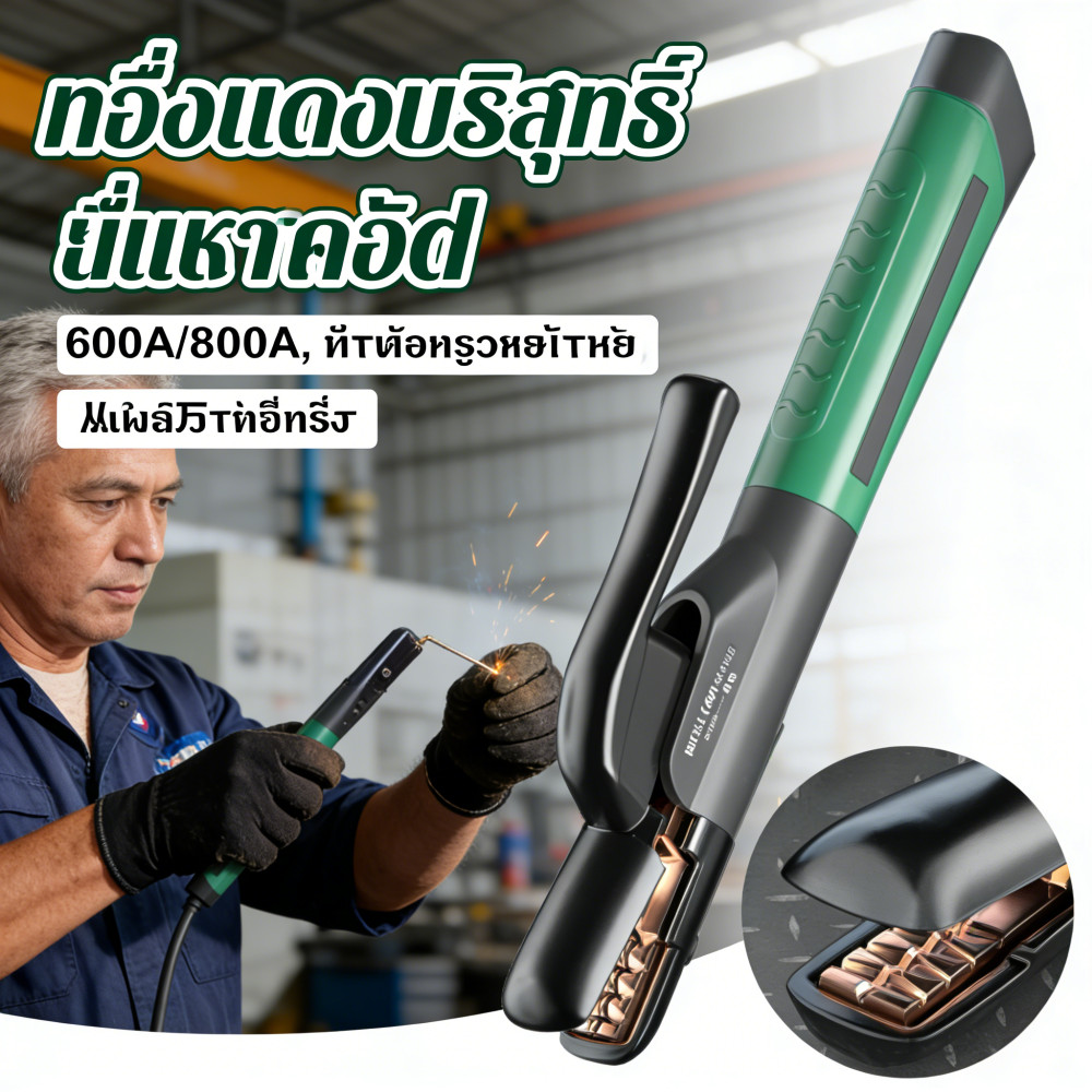 เครื่องมือช่าง สายดิน ลวดเชื่อม คีมจับลวดเชื่อม หัวเชื่อม ทองแดงแท้ 600A