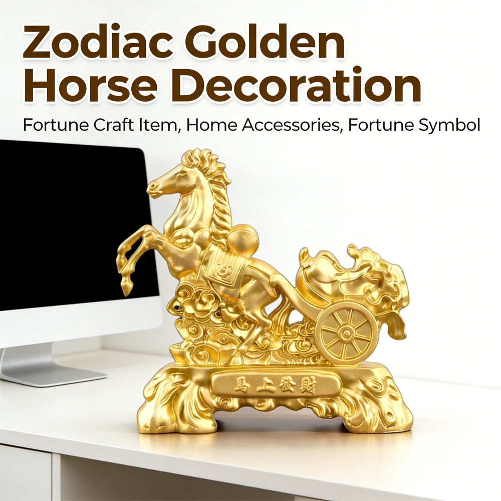 โต๊ะคอมพิวเตอร์โต๊ะ Shop Home Fortune Decor อุปกรณ์เสริมสํานักงานตู้ไวน์ Zodiac Horse Craft