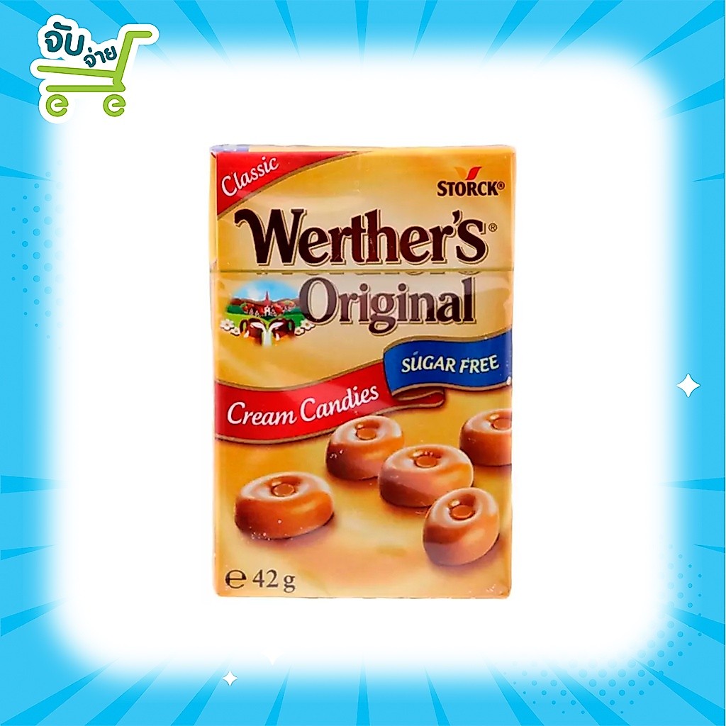 เวอร์เธอร์ ออริจินัล ไม่มีน้ำตาล ซูการ์ฟรี แคนดี้ 42กรัม Werther's Original Sugar Free Candies