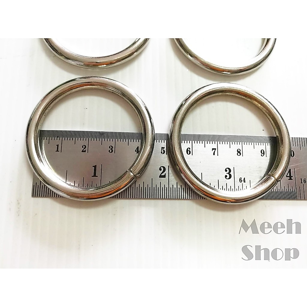 ปลีก/ส่ง ห่วงกลม 1.5 นิ้ว (37 มม.) หนา สีเงิน