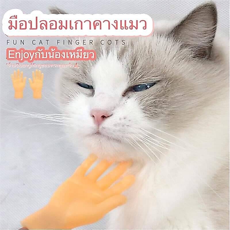 เกาคางแมว มือปลอมเกาคางแมว มือจิ๋วสวมนิ้วเกาคางแมว มือซิลิโคน เกาหัวแมว นวดหัวนวดคางแมว
